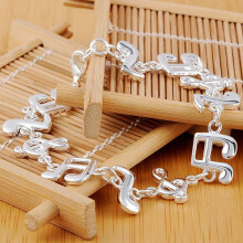Silbernes Armband mit Musiknoten für Damen