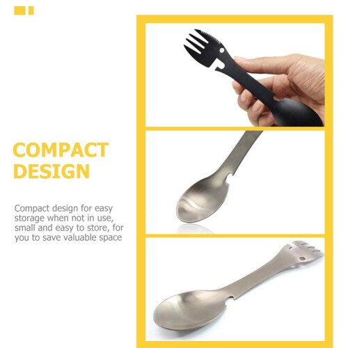Μεταλλικό κουτάλι επιδόρπιου Spork με ανοιχτήρι κονσερβών 4 τεμάχια 1