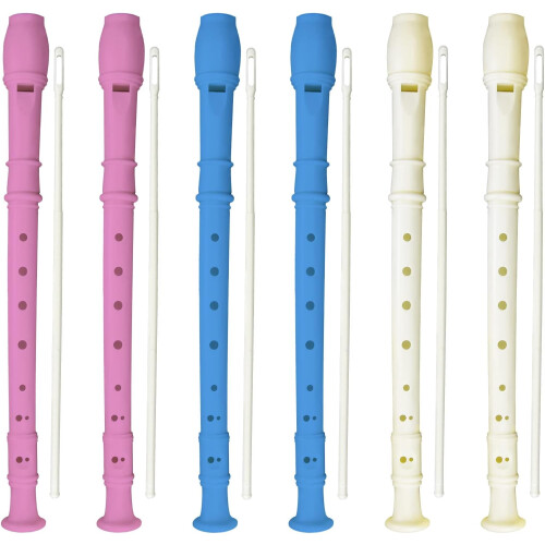 Soprano Recorder German Style 6-Pack with Cleaning Rod