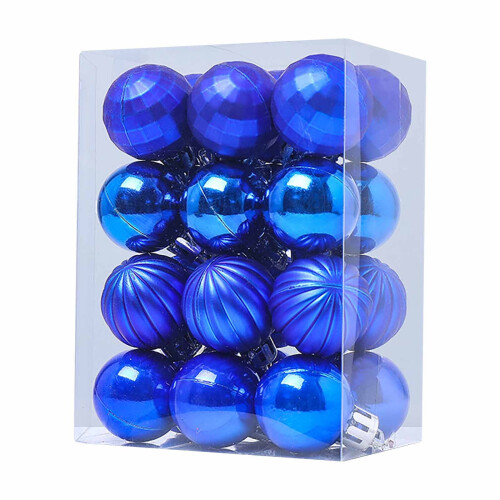 WICVIK blue Christmas balls 3cm 24 pcs 1