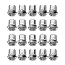 Conjunto de 20 Parafusos e Porcas de Roda M12 X 1,5 com Encaixe Sextavado de 19 mm para C-Max, Na Cor Prata, para Acessórios Automotivos.