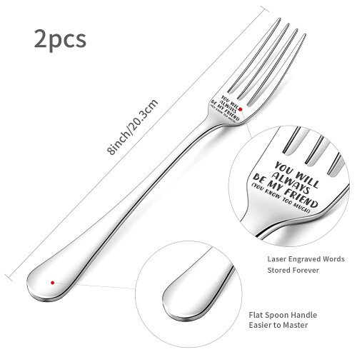Stainless Steel Fork with Word Pattern 2 pcs 200x24mm 1