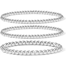 Set aus elastischem Perlenarmband, 14 Karat vergoldet, für Damen