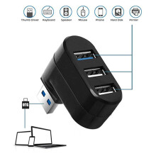 XIAOLE USB2.0 Hub de 3 puertos con diseño giratorio