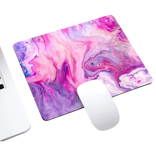 Marmor-Mauspad, rund oder quadratisch, wasserdicht, waschbar, aus Lycra 1
