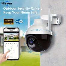1080P HD Smart-Home-Kamera, kabellos (WLAN) für Innen und Außen, 360-Schwenkbereich (PTZ), Bewegungserkennung, Fernsteuerung per Smartphone oder