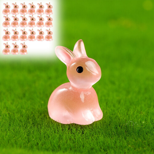 Figurines de lapins en résine phosphorescente, 14 ou 21 pièces