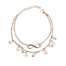 QHUDLV gold 8-shaped bohemian anklet
