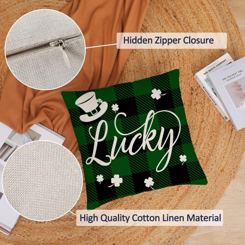 Housses de coussin pour la Saint-Patrick 20x20, ensemble de trèfles verts 1