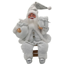 Figurines de Père Noël assis Whoamigo 14'' - Décorations de Noël à suspendre au sapin - Figurines de Père Noël pour poupées et jouets -