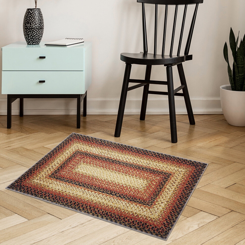 Garvee boho area rug washable 3x5 ft red geometric