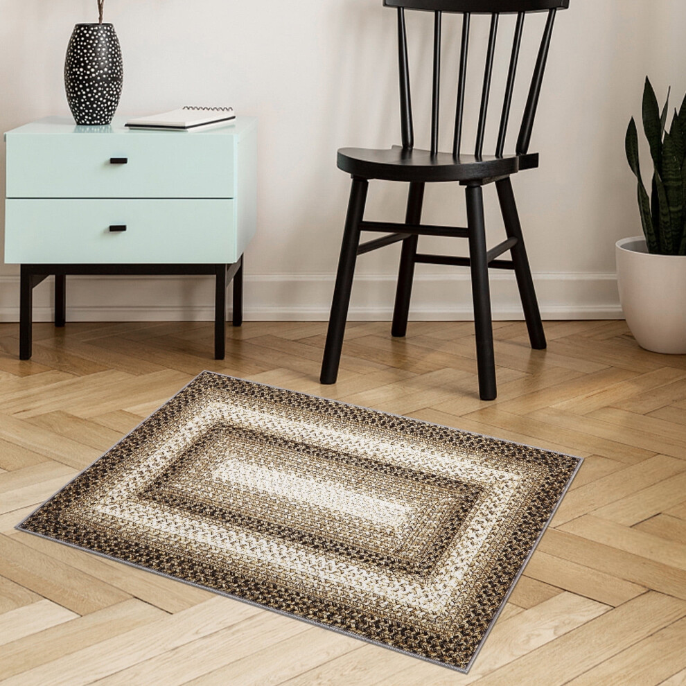 Garvee boho area rug washable 3x5 ft taupe geometric