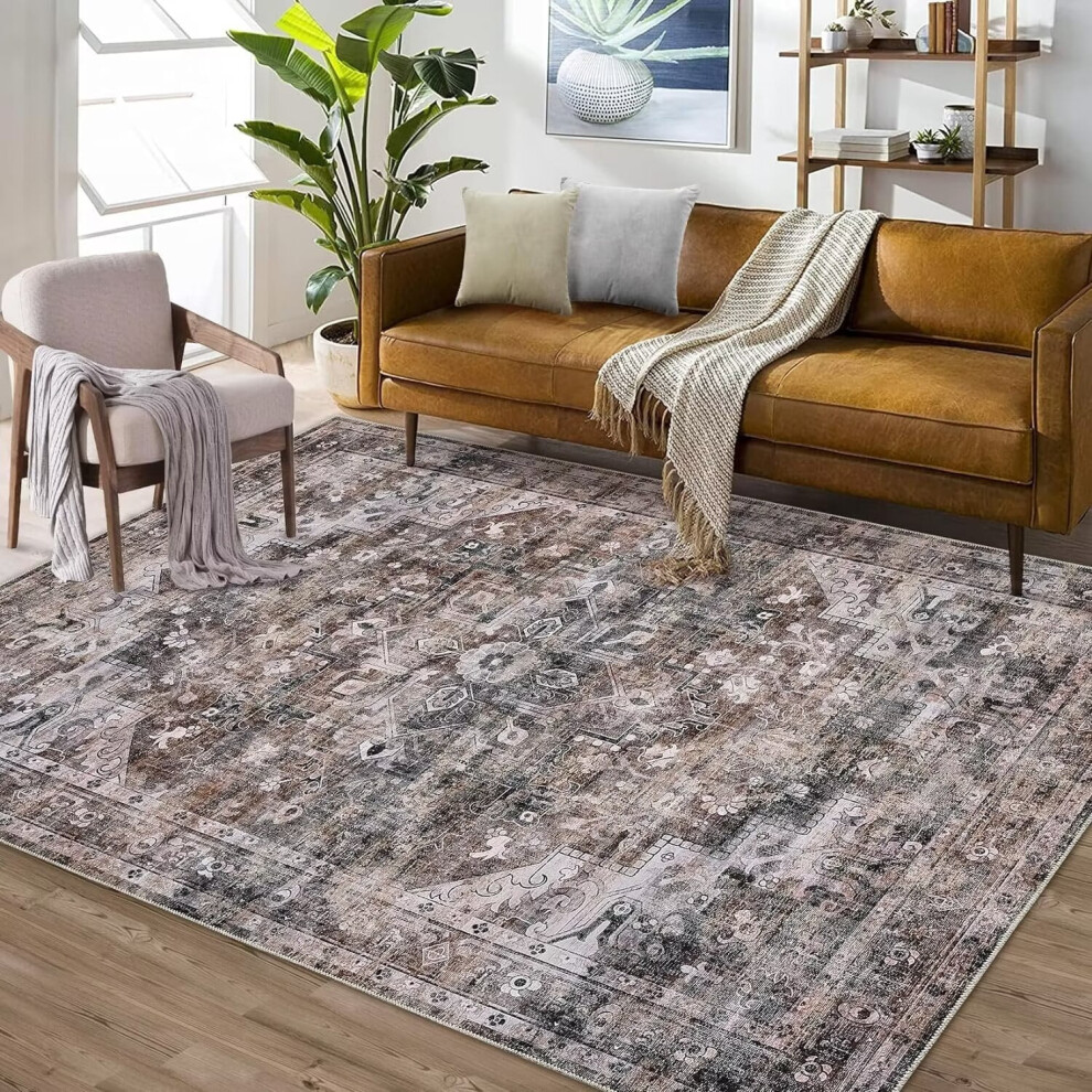 Garvee Area Rug Boho Tribal Vintage Brown 5x7 ft