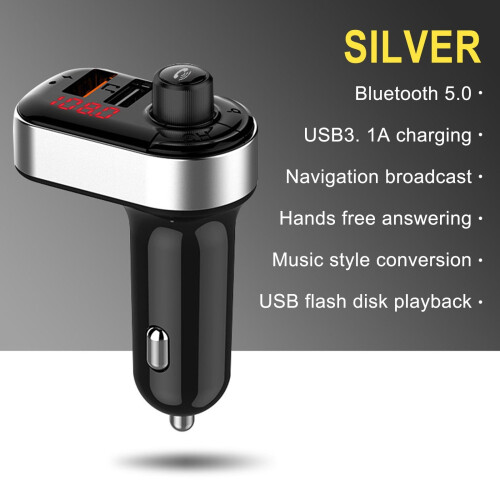VALSEEL Car Bluetooth FM Transmitter with USB Charger 1