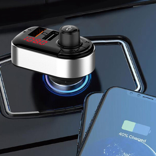 VALSEEL Car Bluetooth FM Transmitter with USB Charger 2