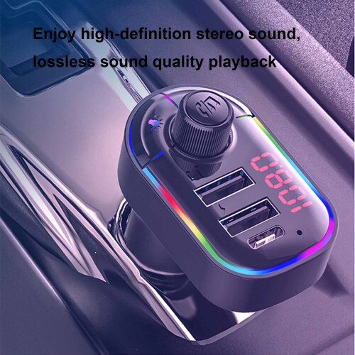 VALSEEL Bluetooth 5.0 FM transmitter for car with USB 2