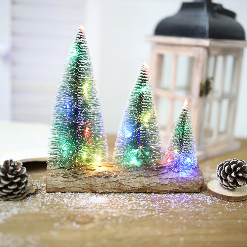 Mini Christmas Tree with White LED Lights 12 Inch