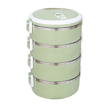 Lmueinov Grote Uitverkoop 2800ml 4-laags Ronde Lunchbox Roestvrijstalen Lunchbox Voedselbewaarbox Kinderlunchbox Warmhoudbox