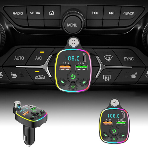 Car Bluetooth FM Transmitter Adapter 5.0 1