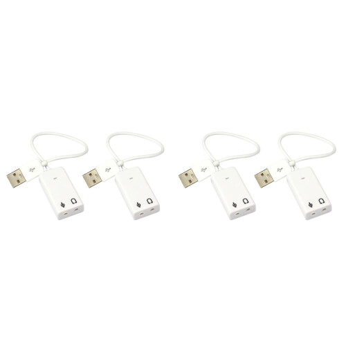 USB External Sound Card for Laptop Desktop 4 pcs