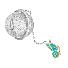 Boule à thé en acier inoxydable avec crochet à chaînette, compatible avec le thé en vrac et les épices