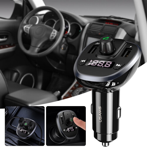 VALSEEL Car Bluetooth FM Transmitter USB Adapter 3.4A 1