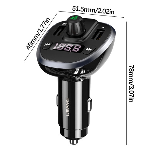 VALSEEL Car Bluetooth FM Transmitter USB Adapter 3.4A 2