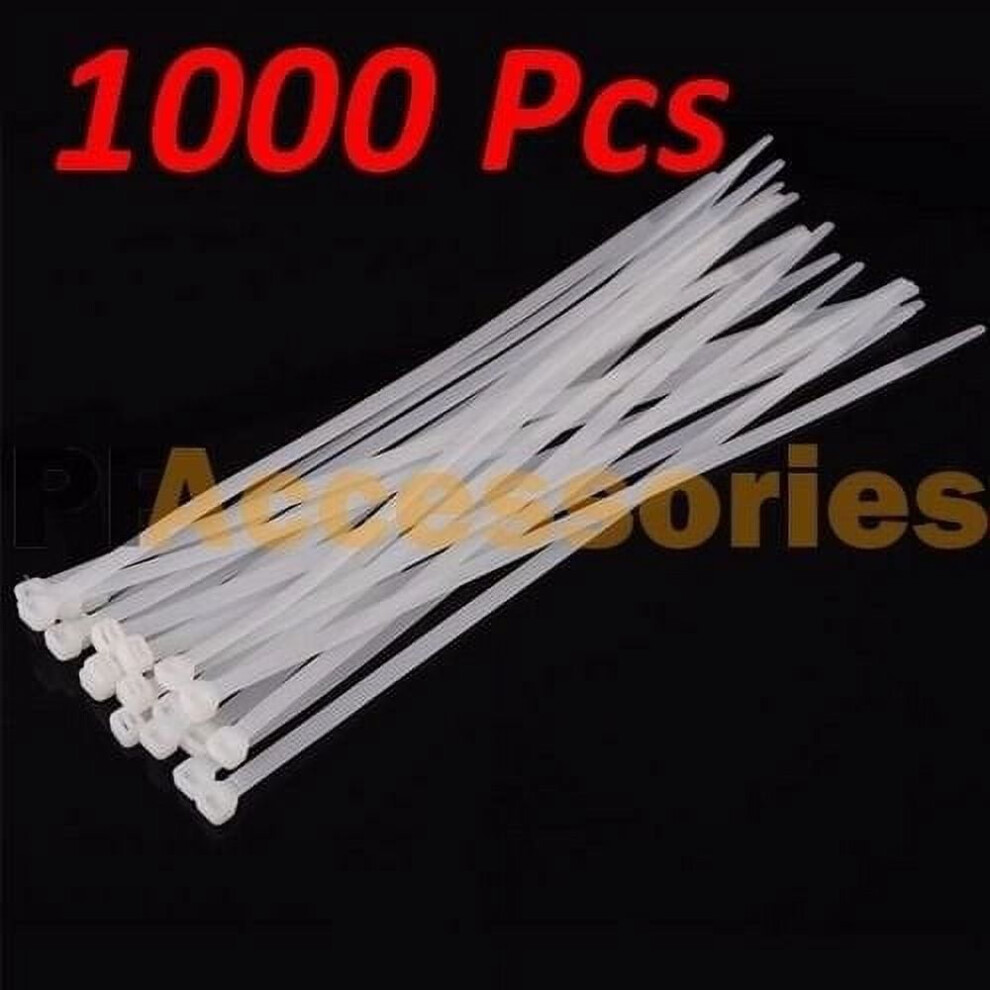 Wideskall Cable Zip Tie 1000 Pcs 8 Inch 50 Lbs White 900881883610