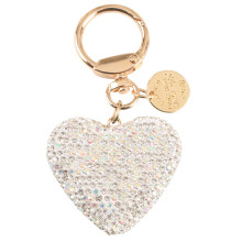 Porte-clés cœur en métal avec strass (1 pièce)