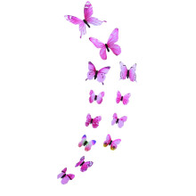 Adesivos de parede de borboletas rosa que brilham no escuro (12 peças)