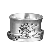 Löwenzahn-Spinnerring, Damenring aus einer Legierung zur Linderung von Angstzuständen