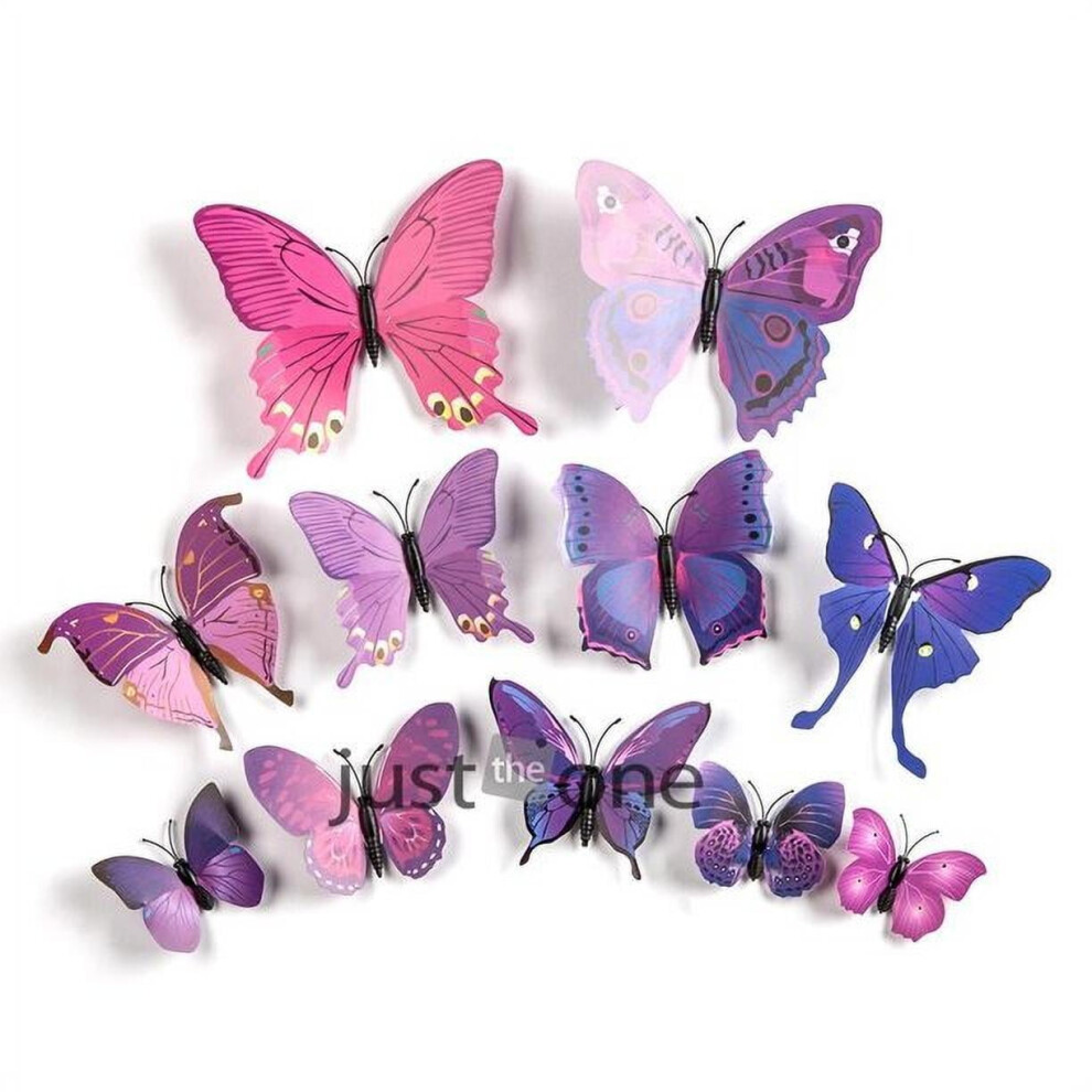 Butterfly 3D Wall Sticker Home Decor 12Pcs 900881899284
