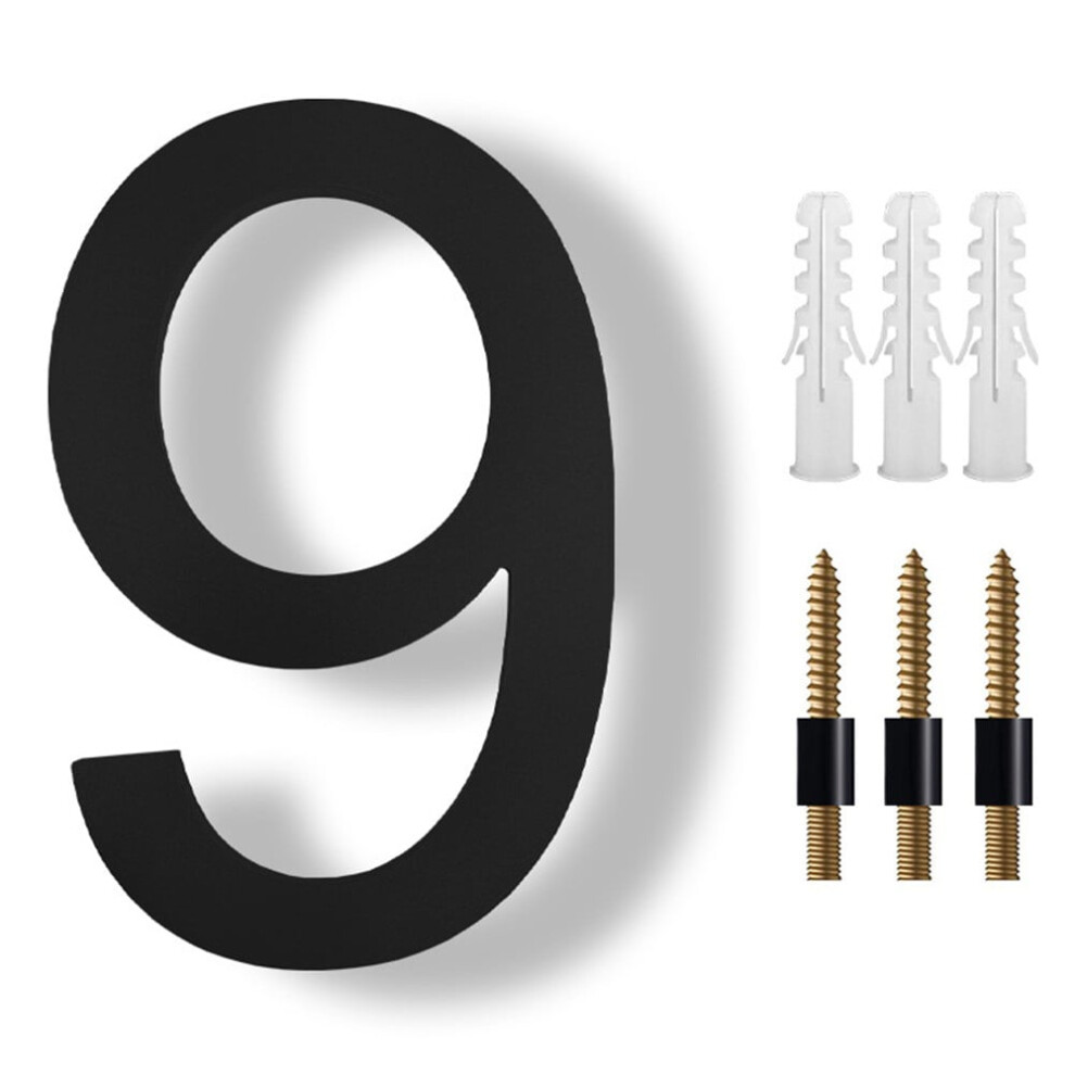Modern Floating House Numbers Black 8 Inch 900881885171