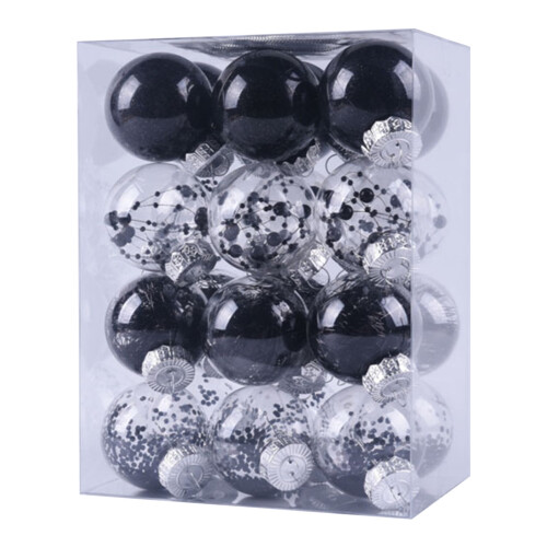 Décoration de sapin de Noël - 24 boules en plastique