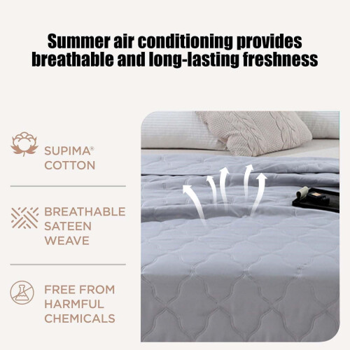 Cooling Summer Blanket Washed Cotton 150x200cm Grey 2
