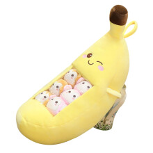 Piliúr Caith Banana le 8 mBréagán Plush Mini Buí