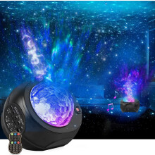 EIMELI Sterrenprojector Nachtlampje, 3-in-1 Melkwegstelsel Nevel/Bewegende Oceaangolf, Bluetooth Luidspreker, Spraak- & Afstandsbediening
