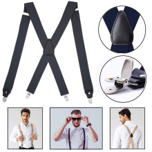 Men's Polyester Suspenders Black Adjustable