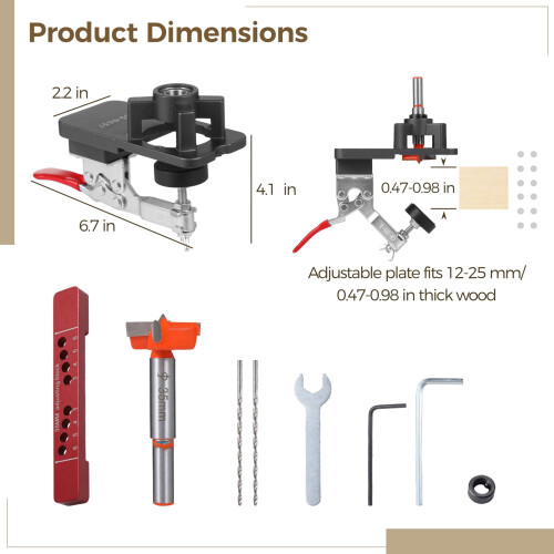 Concealed Hinge Jig 35mm Quick Clamp Adjustable 2