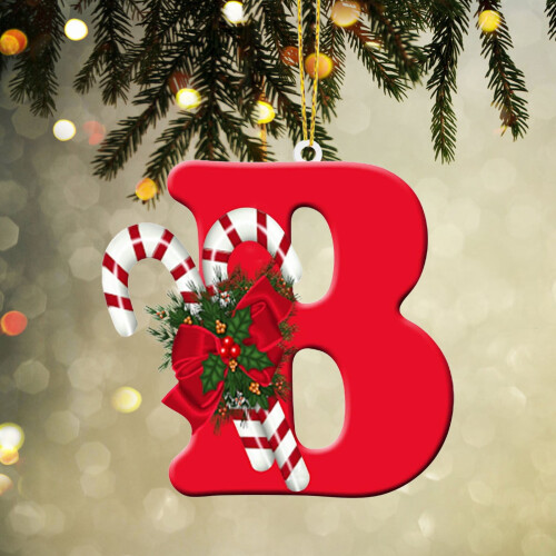 Christmas Acrylic Initial Ornament A-Z Red 26 pcs
