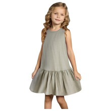Ärmelloses Kleidchen mit Rundhalsausschnitt für Kleinkinder, Khaki, Größe 12M