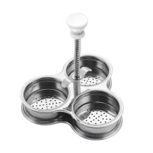 Stainless Steel Egg Poacher Pan Nonstick 3-Cup