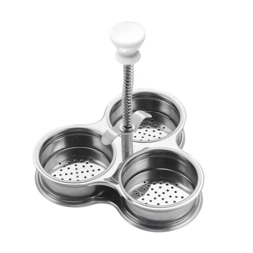 Stainless Steel Egg Poacher Pan Nonstick 3-Cup