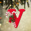 Christmas acrylic initial ornament A-Z 1 piece red 1