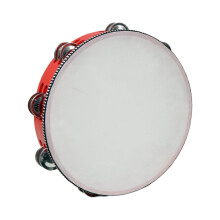 Wooden Tambourine 10 Inch Red Birch with Metal Jingles