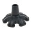 Cane Tip Quad Support Rubber Foot 3/4 Inch Black 1