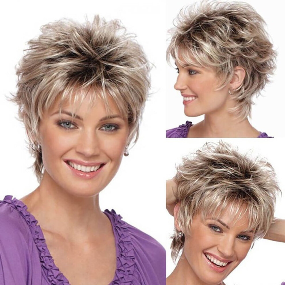 Women's Human Hair Lace Front Curly Short Wig