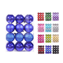 Blue Christmas Balls 1.57 Inch Shatterproof Set of 24