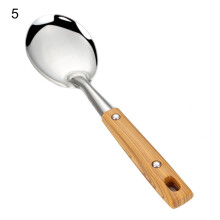 Chinese Wok Spatula and Ladle Stainless Steel with Wooden