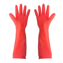 Gants en caoutchouc réutilisables de 38 cm, longs gants de vaisselle pour le jardinage, rouges, taille L